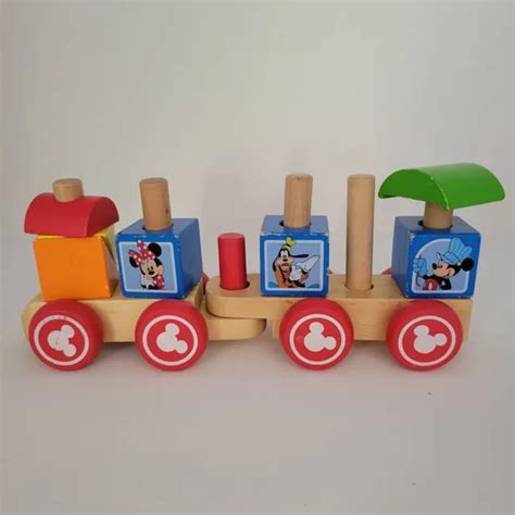 Melissa And Doug Disney Mickey Mouse And Friends Wooden Stacking Train 9
