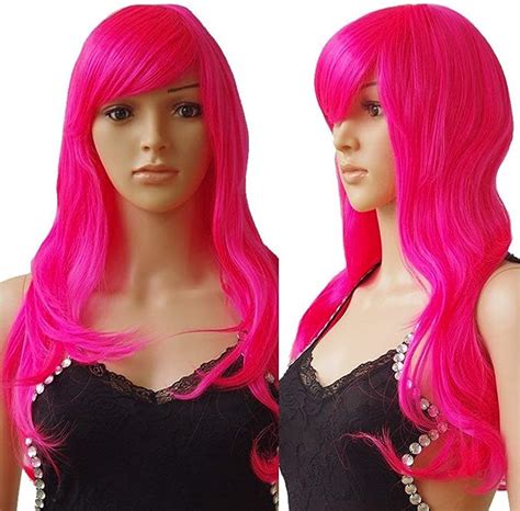 s noilite® hot pink wigs for women full head wigs for women fancy dress [ 23 straight hot