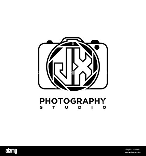 Jx Logo Letter Geometric Photograph Camera Shape Style Template Vector