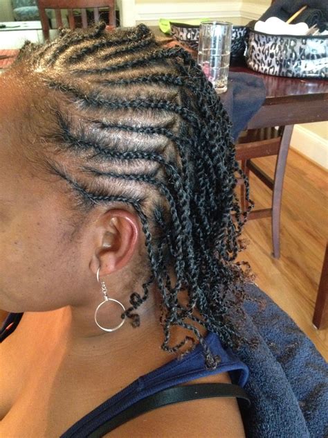Two Strand Twists With Flat Twists In The Front Natural Hair Styles
