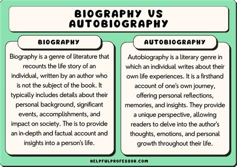 Biography Vs Autobiography Similarities And Differences 2024
