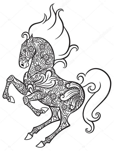 Zentangle Ornate Horse Stock Illustration By ©annasuchkova 82082498