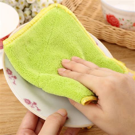 High Quality Double Sided Microfiber Dish Towels Thickening Cloth Dish