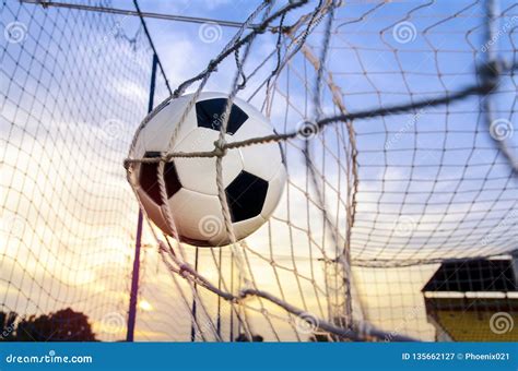 Soccer Ball Football Ball In The Net Stock Image Image Of Movement