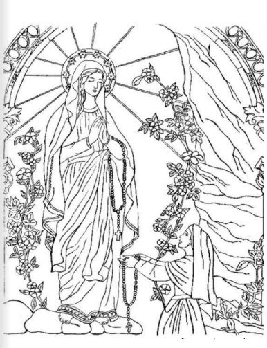 11 De Febrero Día De La Vírgen De Lourdes Dibujos Para Pintar