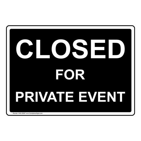Closed For Private Event Sign Nhe 29367