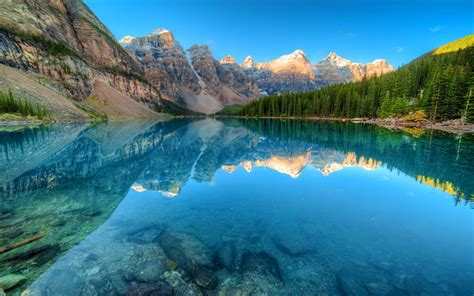Download Wallpapers Canada Moraine Lake Forest Banff National Park