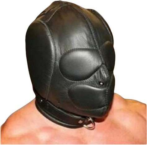Leather Authority Handmade Men Sensory Deprivation Hood Bondage Bdsm Padded Mask Black Soft
