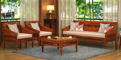 order no.2003 / a wooden sofa  wood : Wooden Sofa Set: Buy Wooden Sofa Set Online in India Upto ...
