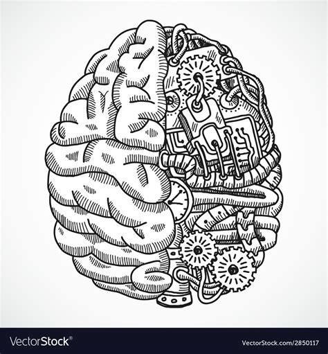 Brain As Processing Machine Royalty Free Vector Image
