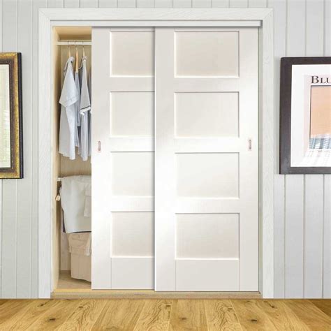 Two Sliding Maximal Wardrobe Doors And Frame Kit Shaker Door White