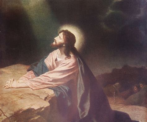 Jesus Christ Praying In Gethsemane Vintage Print Picture
