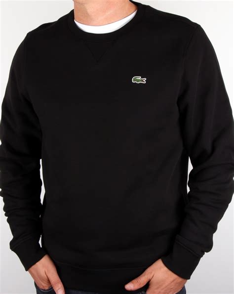Lacoste Sport Crew Neck Sweatshirt Black Mens Jumper Top Sweater