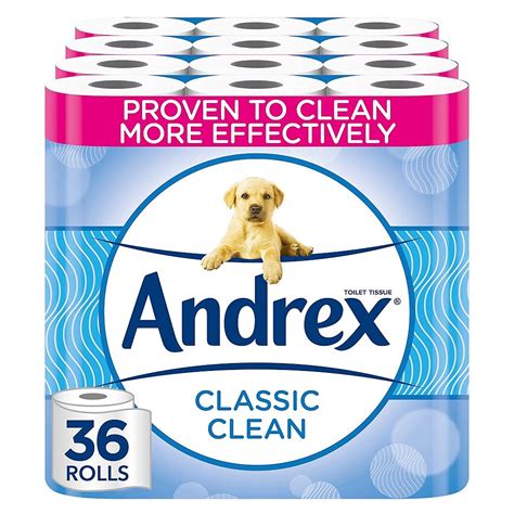 Buy Andrex Toilet Roll Classic Clean Toilet Paper 36 Toilet Rolls 9