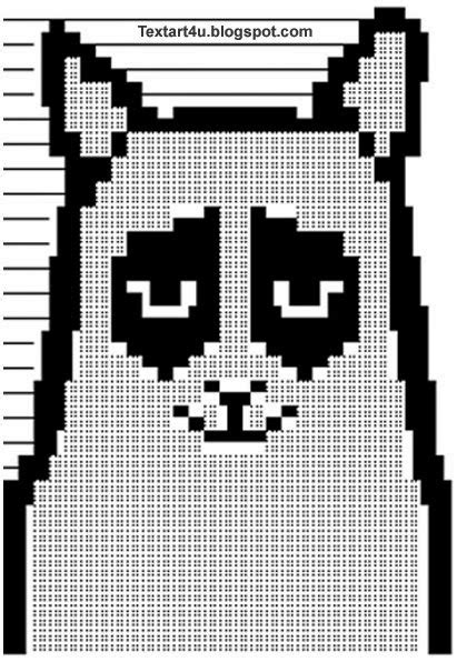 Ascii Art Smiling Grumpy Cat Face Cool Ascii Text Art 4 U