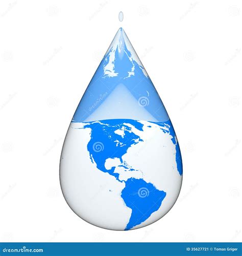 Earth Inside Water Drop Stock Illustration Illustration Of Symbol