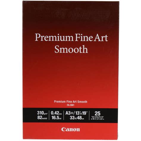 Canon Premium Fine Art Smooth Paper 17 X 22 25 Sheets Ace Photo