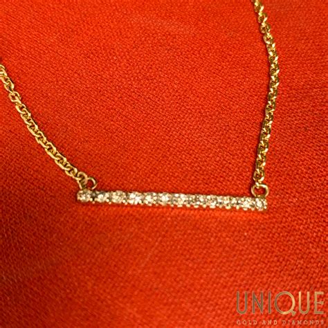 10k Gold Bar With Diamonds On Chain 165 Inch Unique Gold And Diamonds