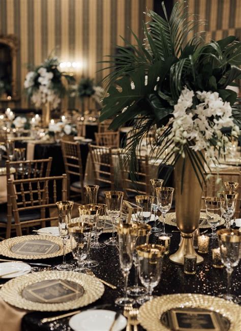 Wedding Table Themes Gatsby Wedding Theme Wedding Table Settings