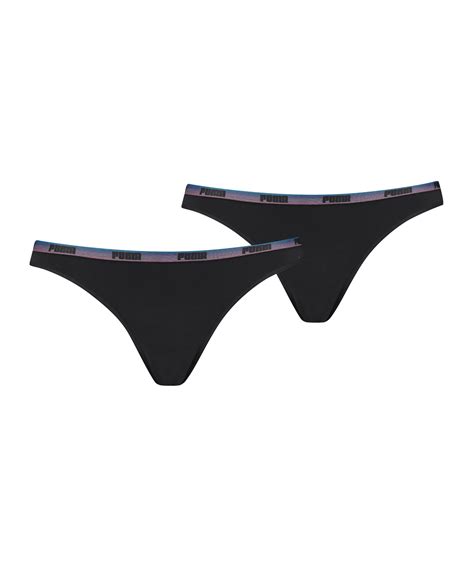 Puma Bikini Slip 2er Pack Damen Schwarz F011 Underwear Funktionswäsche