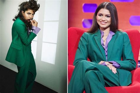 Priyanka Chopra And Zendaya Make A Statement With Green Valentino Suit