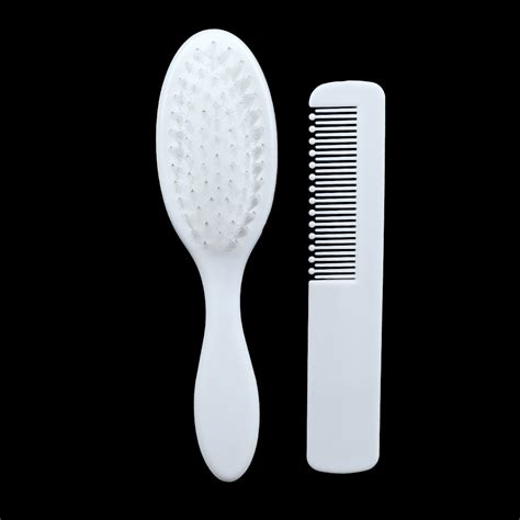 2 Pcsset Safety Soft White Hair Brush Comb Kit Shower Grooming Hair