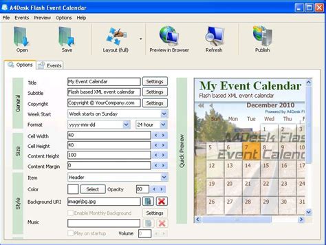A4desk Flash Event Calendar Latest Version Get Best Windows Software