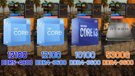 Intel I3 12100 Vs I3 10100 Vs Ryzen 3 5300g With Rtx 3060 7 Games