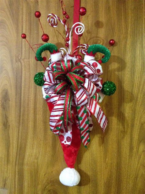 Christmas Santa Hat Door Hanger Etsy Christmas Wreaths Diy