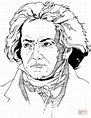 Dibujo de Ludwig Van Beethoven para colorear | Dibujos para colorear ...