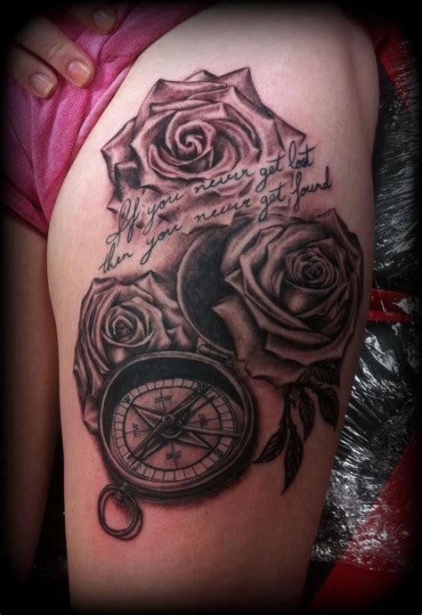 Compass And Roses Tattoo Detailed By Calebslabzzzgraham On Deviantart