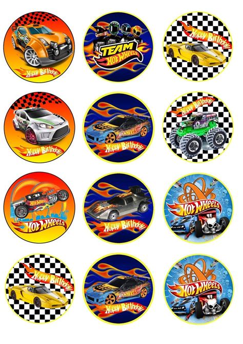 Mattel Team Hot Wheels Happy Birthday Edible Cupcake Topper Images Abpid04058 Hot Wheels