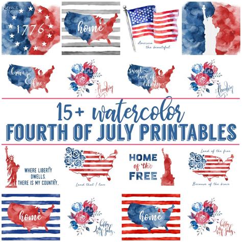 wall hangings 4th of july decor god bless america printable watercolor flag art patriotic