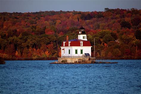 Autumn Evening At Esopus Lighthouse Photograph By Jeff Severson Fine