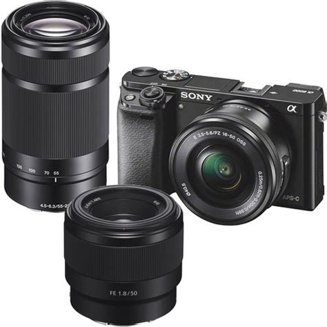 Sony Alpha A6000 Mirrorless Camera With 16 50mm 55 210mm And 50mm