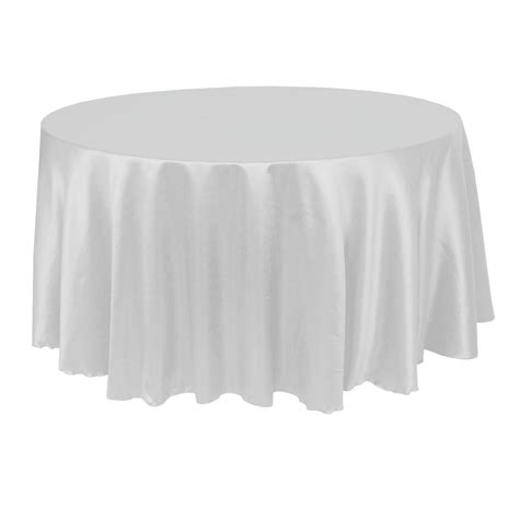 Visual Textile Herringbone Fandango 108 Inch Round Tablecloth White