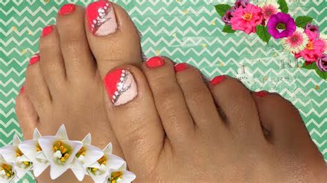 Decoración de uñas para los pies y manos. Mira cómo decorar las uñas de los pies paso a paso 🌈💛 - YouTube