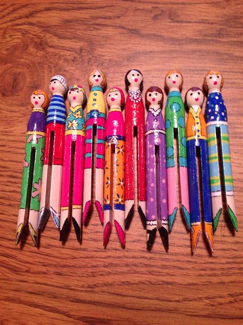 Painted Clothespin People Clothespin Dolls Clothespin People