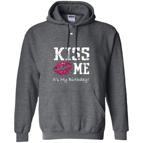 kiss me it s my birthday shirt pink glitter kiss bday tee shirt design online