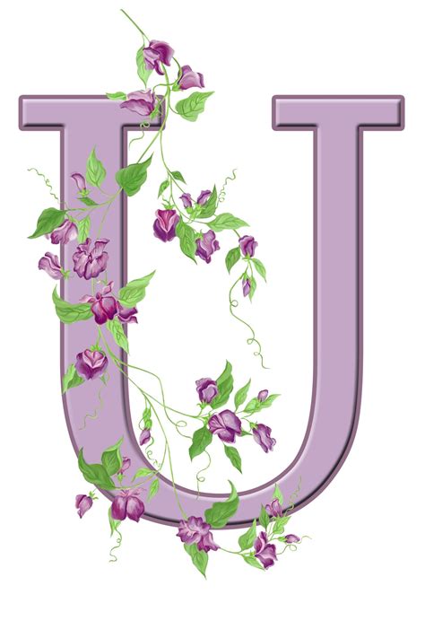 Inicial de la letra U floral Stock de Foto gratis - Public Domain Pictures