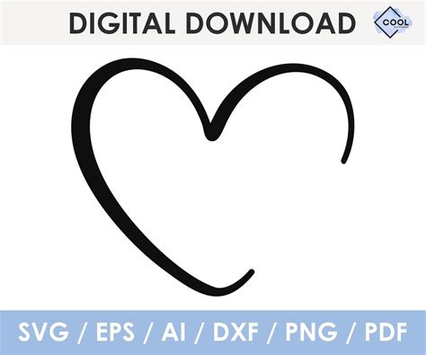 Open Heart Svg Simple Heart Svg Png Eps Dxf Ai Pdf Etsy