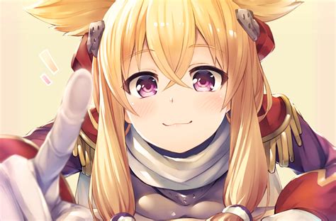 Anthropomorphism Azur Lane Blonde Hair Blush Close Cloud Palette Gloves Long Hair Purple Eyes