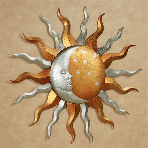 Celestial Harmony Sun And Moon Indoor Outdoor Metal Wall Art