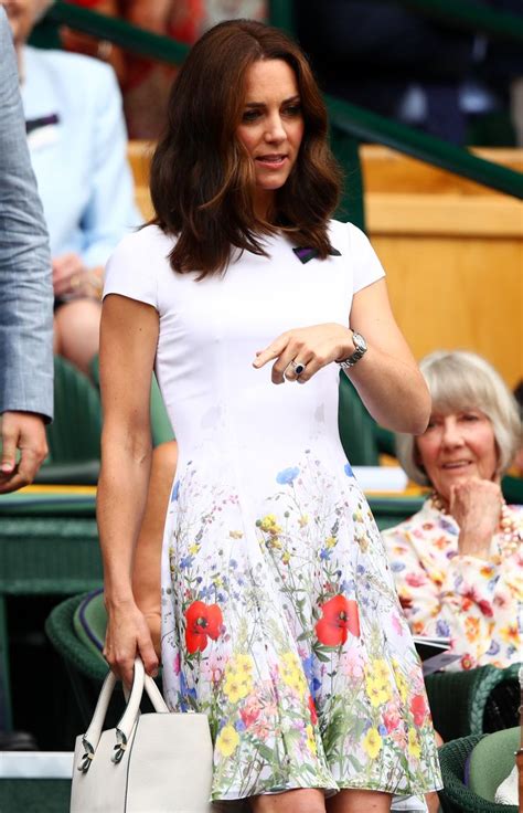 Wills And Kate At The Men S Final Wimbledon Kate Middleton Dress Kate Middleton Outfits