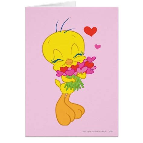 Tweety Hearts Holiday Card Zazzle Valentines Day Cartoons