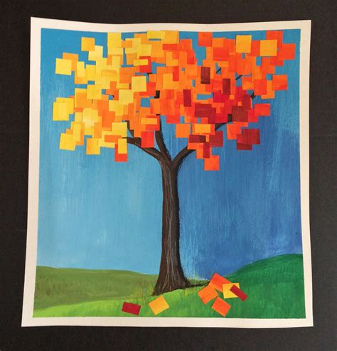 That Artist Woman Autumn Collage Tree Kindergarten Fall Art
