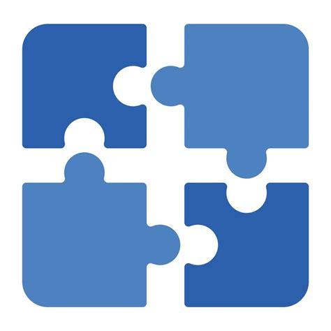Four Blue Puzzle Pieces 20774558 Vector Art At Vecteezy