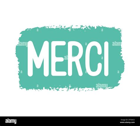 Hand Sketched Merci Quote In French As Logo Translated Thank You