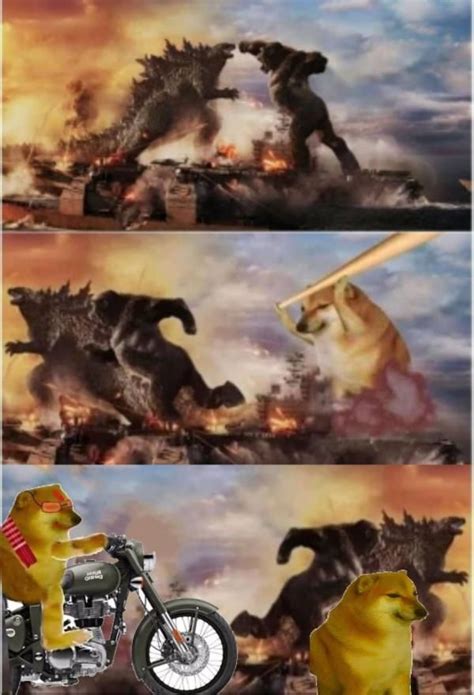 Godzilla Crossover Godzilla Vs Kong Vs Cheems Memes Gifs Imgflip Hot