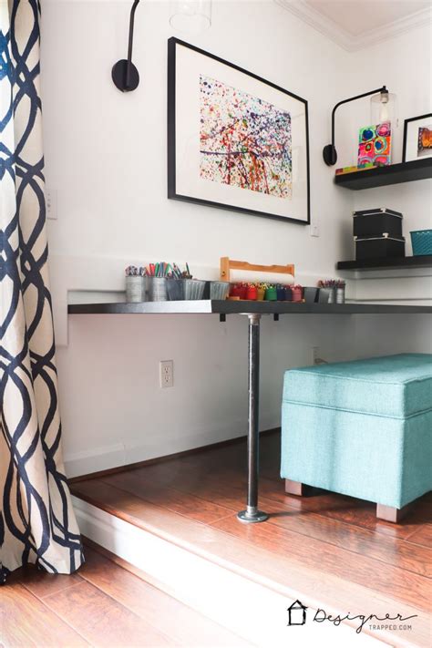 This classy table makes use of live edge slabs and can easily fit into a bay window. DIY Pipe Desk (a.k.a. the easiest desk EVER) | Designer ...